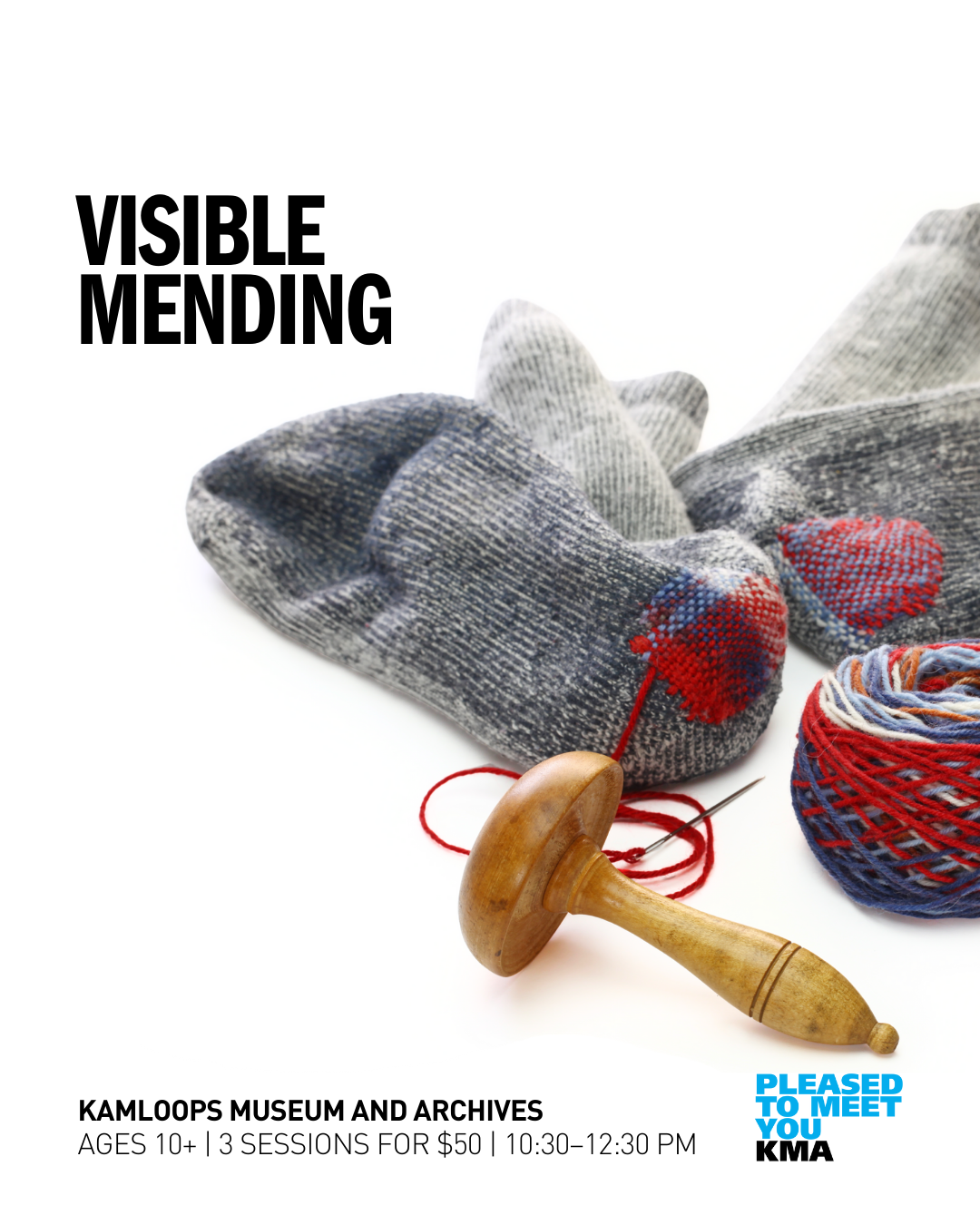 Spruce up your spring wardrobe with a visible mending class at the Kamloops Museum and Archives. Participants are invited to bring clothes in need of mending or simply beautifying to this three-session workshop with a Kamloops textile artist who will give you the tools needed to create stunning embellishments on your clothing. All supplies provided.