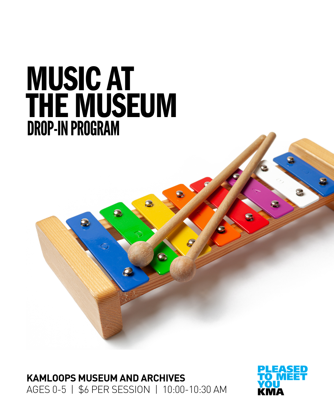 Introduce your little one to the world of museums through music, song, and movement at the Kamloops Museum and Archives. Each session will offer sensory and play experiences for young children and caregivers, connecting to the Museum’s collections, exhibitions, and activities.