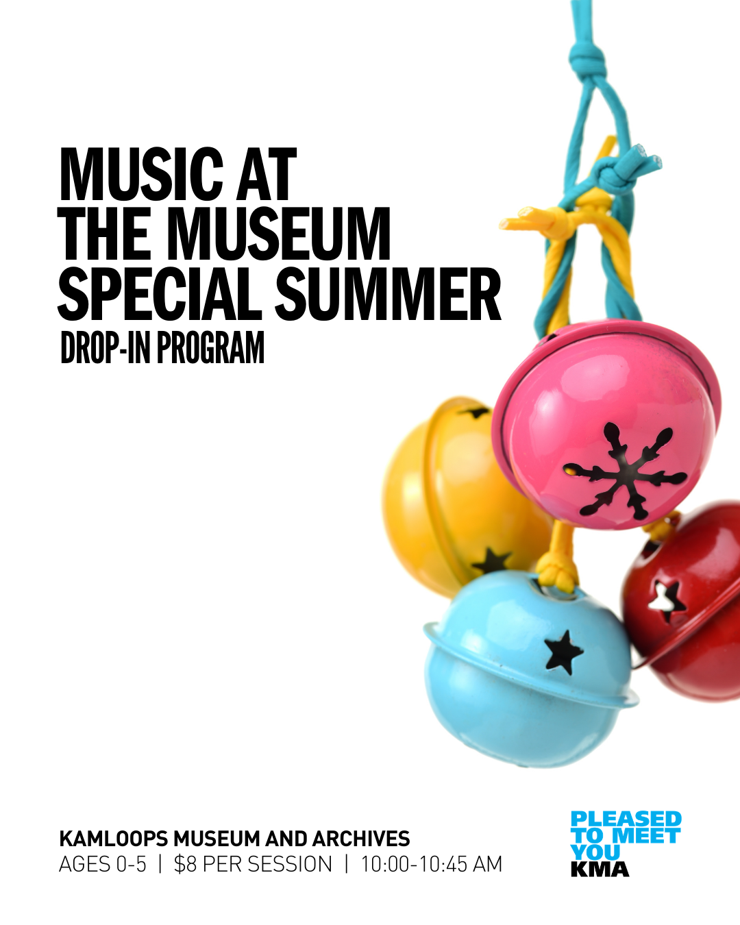 Join the Kamloops Museum and Archives for drop-in summer sessions of Music at the Museum. Caregivers and little ones are invited to sing, dance, and play in a hands-on, music-based session. Weather permitting, sessions may be held outdoors. Please dress for the weather.